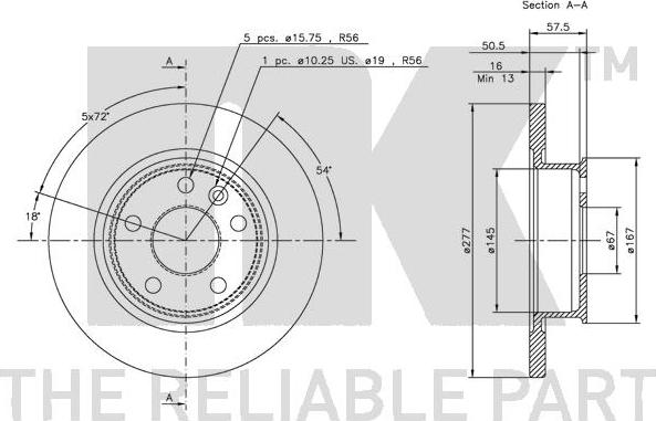 NK 204730 - Тормозной диск autospares.lv