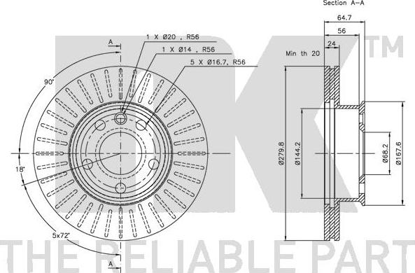 NK 204733 - Тормозной диск autospares.lv