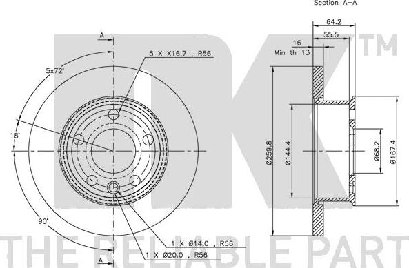 NK 204732 - Тормозной диск autospares.lv