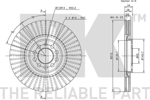 NK 314774 - Тормозной диск autospares.lv