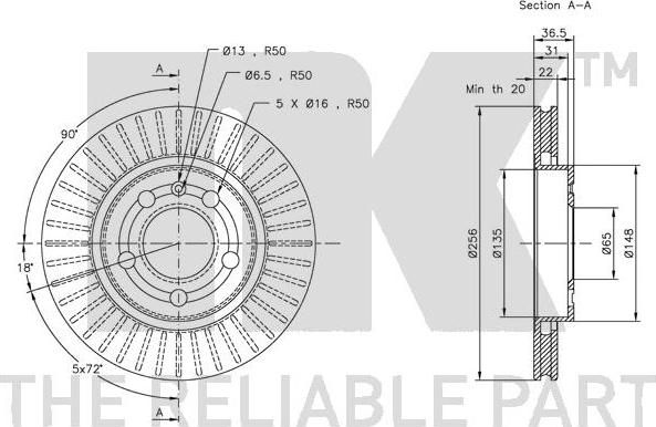 NK 314775 - Тормозной диск autospares.lv