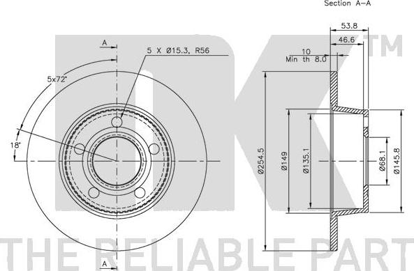 NK 314770 - Тормозной диск autospares.lv