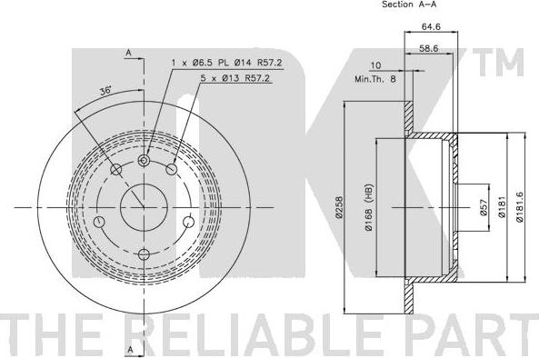 NK 205005 - Тормозной диск autospares.lv