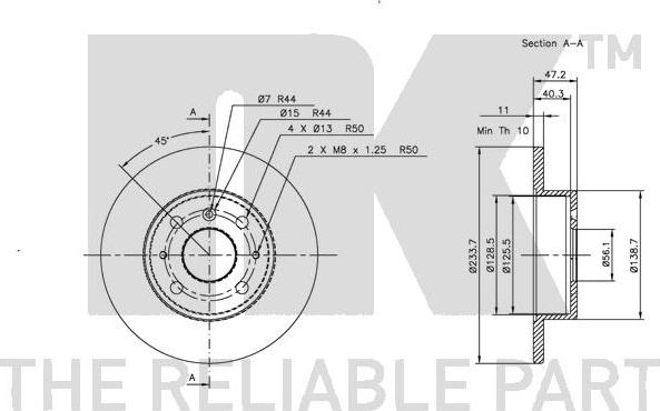 NK 205105 - Тормозной диск autospares.lv