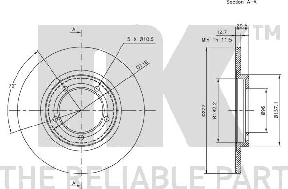 NK 205107 - Тормозной диск autospares.lv