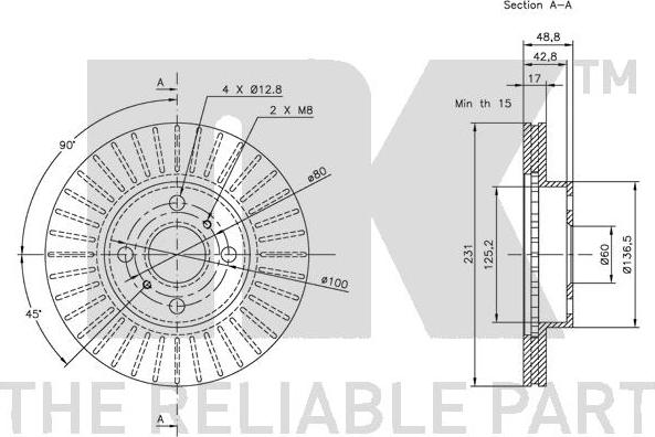 NK 205209 - Тормозной диск autospares.lv