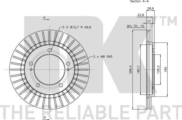 NK 205212 - Тормозной диск autospares.lv