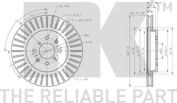 NK 315236 - Тормозной диск autospares.lv