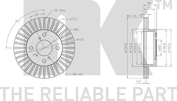 NK 315237 - Тормозной диск autospares.lv