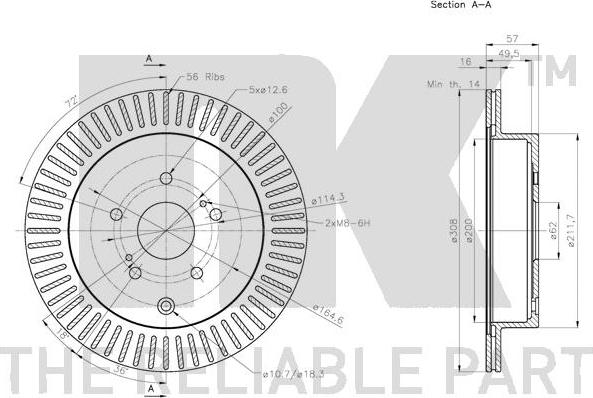 NK 315221 - Тормозной диск autospares.lv