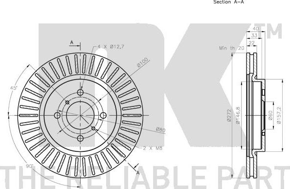 NK 315228 - Тормозной диск autospares.lv