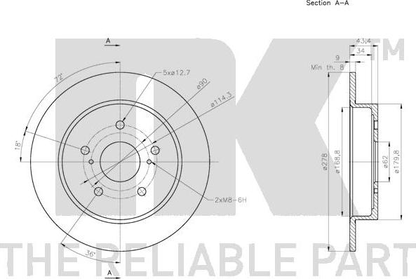 NK 315222 - Тормозной диск autospares.lv