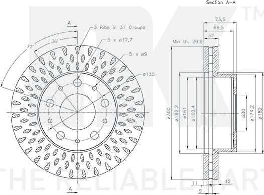 NK 201959 - Тормозной диск autospares.lv