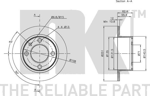 NK 201924 - Тормозной диск autospares.lv