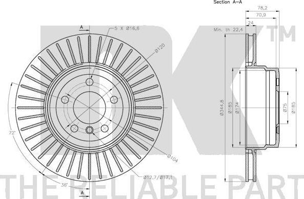 NK 311590 - Тормозной диск autospares.lv