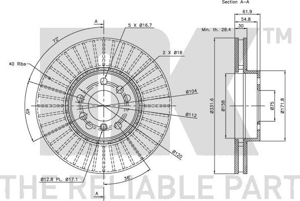 NK 311547 - Тормозной диск autospares.lv