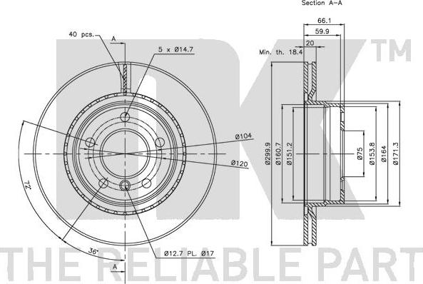 NK 311558 - Тормозной диск autospares.lv