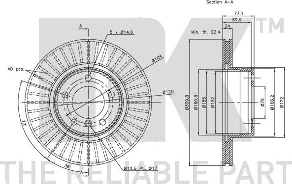 NK 311553 - Тормозной диск autospares.lv