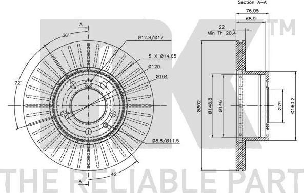 NK 311519 - Тормозной диск autospares.lv