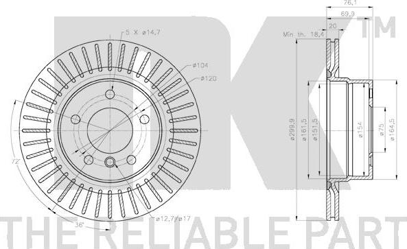 NK 3115114 - Тормозной диск autospares.lv