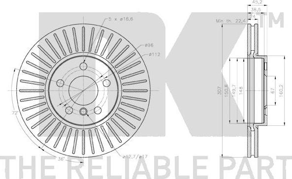 NK 2015118 - Тормозной диск autospares.lv