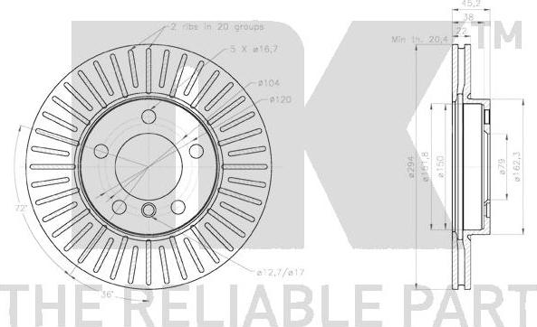 NK 3115113 - Тормозной диск autospares.lv