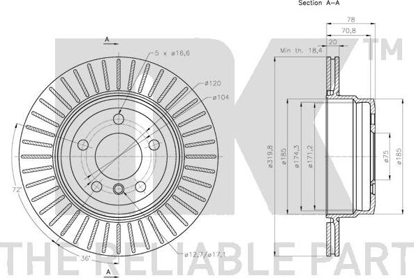 NK 201583 - Тормозной диск autospares.lv