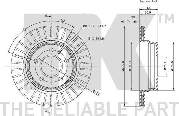 NK 201530 - Тормозной диск autospares.lv