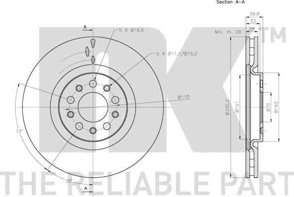 NK 201031 - Тормозной диск autospares.lv