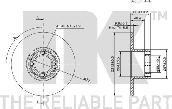 NK 201210 - Тормозной диск autospares.lv