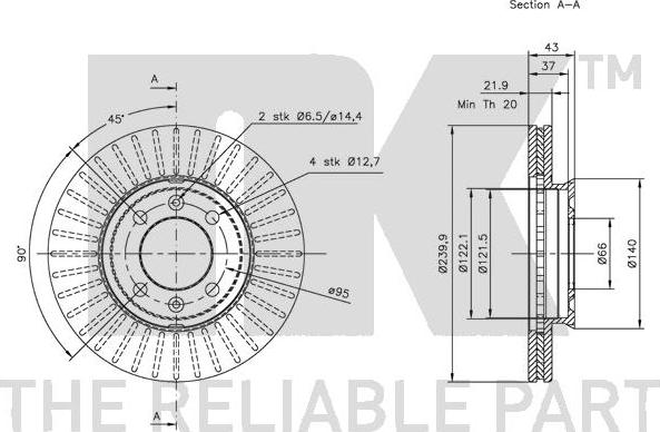 NK 201212 - Тормозной диск autospares.lv