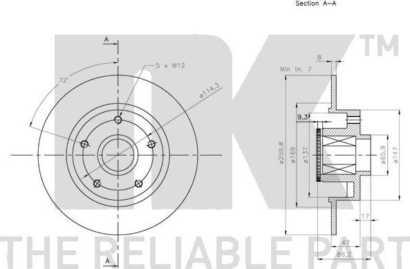 NK 313993 - Тормозной диск autospares.lv