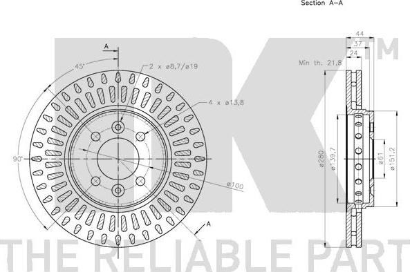 NK 313997 - Тормозной диск autospares.lv