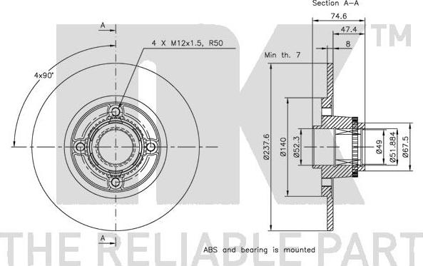 NK 203945 - Тормозной диск autospares.lv