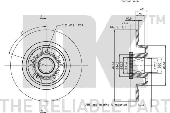 NK 203963 - Тормозной диск autospares.lv