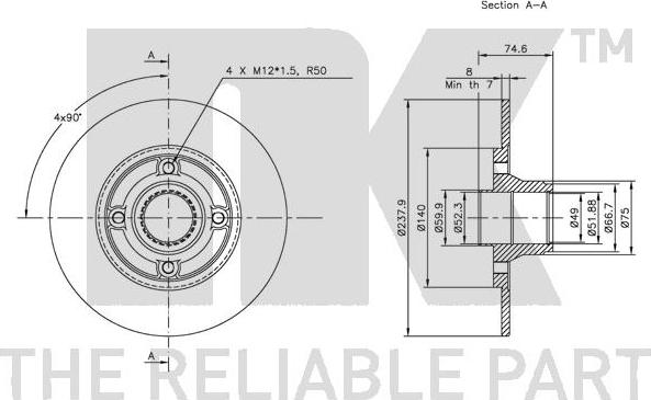 NK 203916 - Тормозной диск autospares.lv