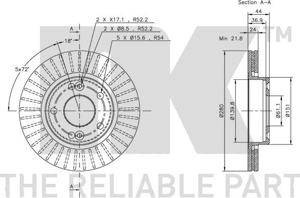 NK 203913 - Тормозной диск autospares.lv