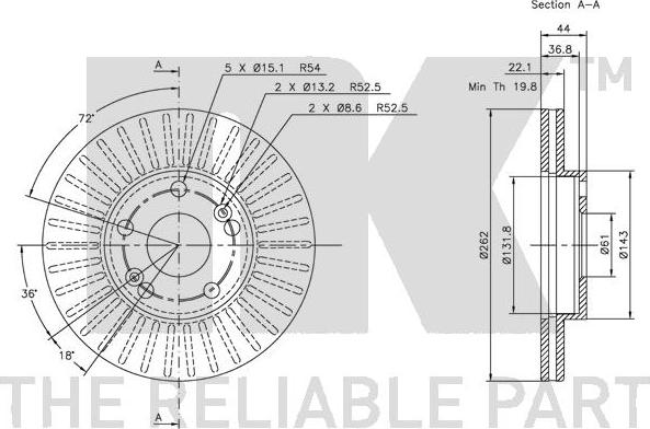 NK 313912 - Тормозной диск autospares.lv