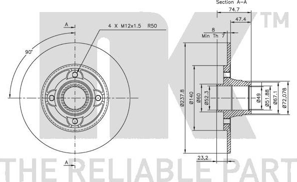 NK 203917 - Тормозной диск autospares.lv