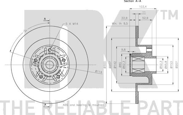 NK 203988 - Тормозной диск autospares.lv