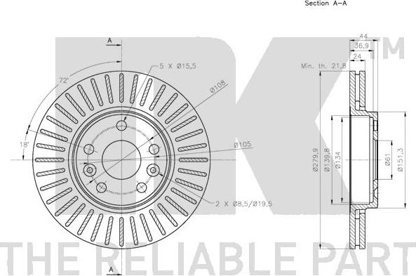 NK 313982 - Тормозной диск autospares.lv