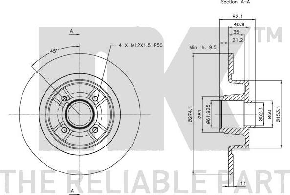 NK 203935 - Тормозной диск autospares.lv