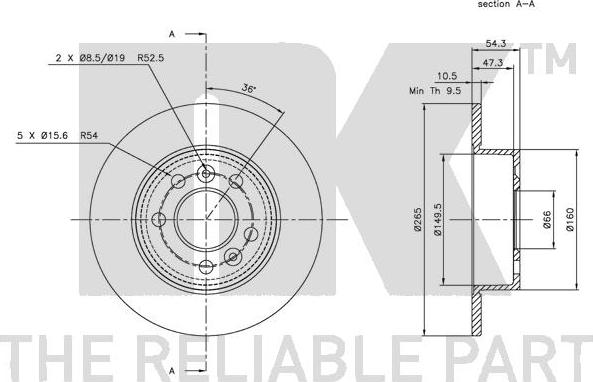 NK 203929 - Тормозной диск autospares.lv