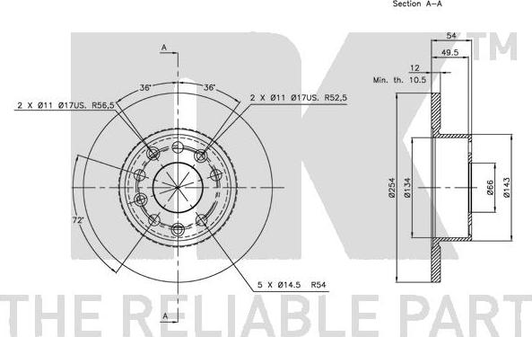 NK 203923 - Тормозной диск autospares.lv