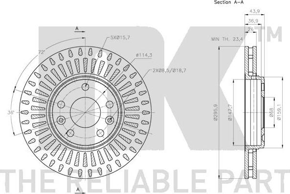 NK 313971 - Тормозной диск autospares.lv