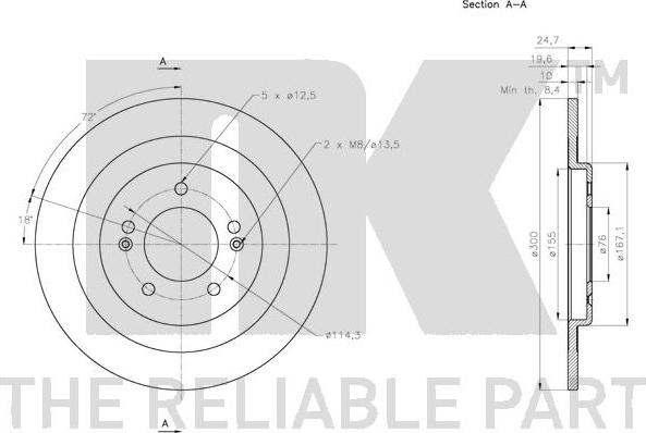 NK 203444 - Тормозной диск autospares.lv