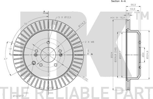 NK 203448 - Тормозной диск autospares.lv