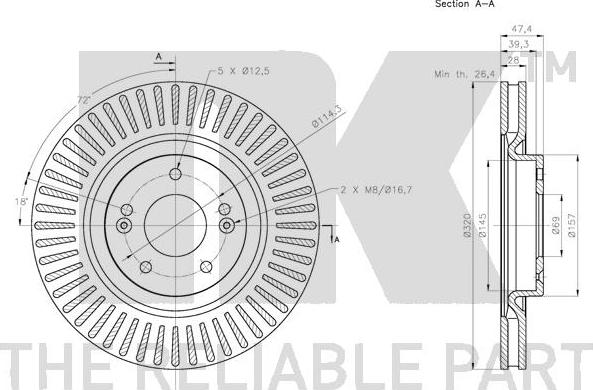 NK 203443 - Тормозной диск autospares.lv