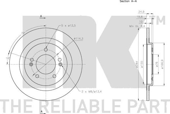 NK 203442 - Тормозной диск autospares.lv