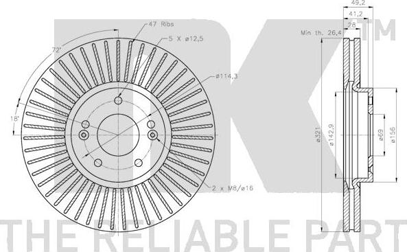 NK 313450 - Тормозной диск autospares.lv